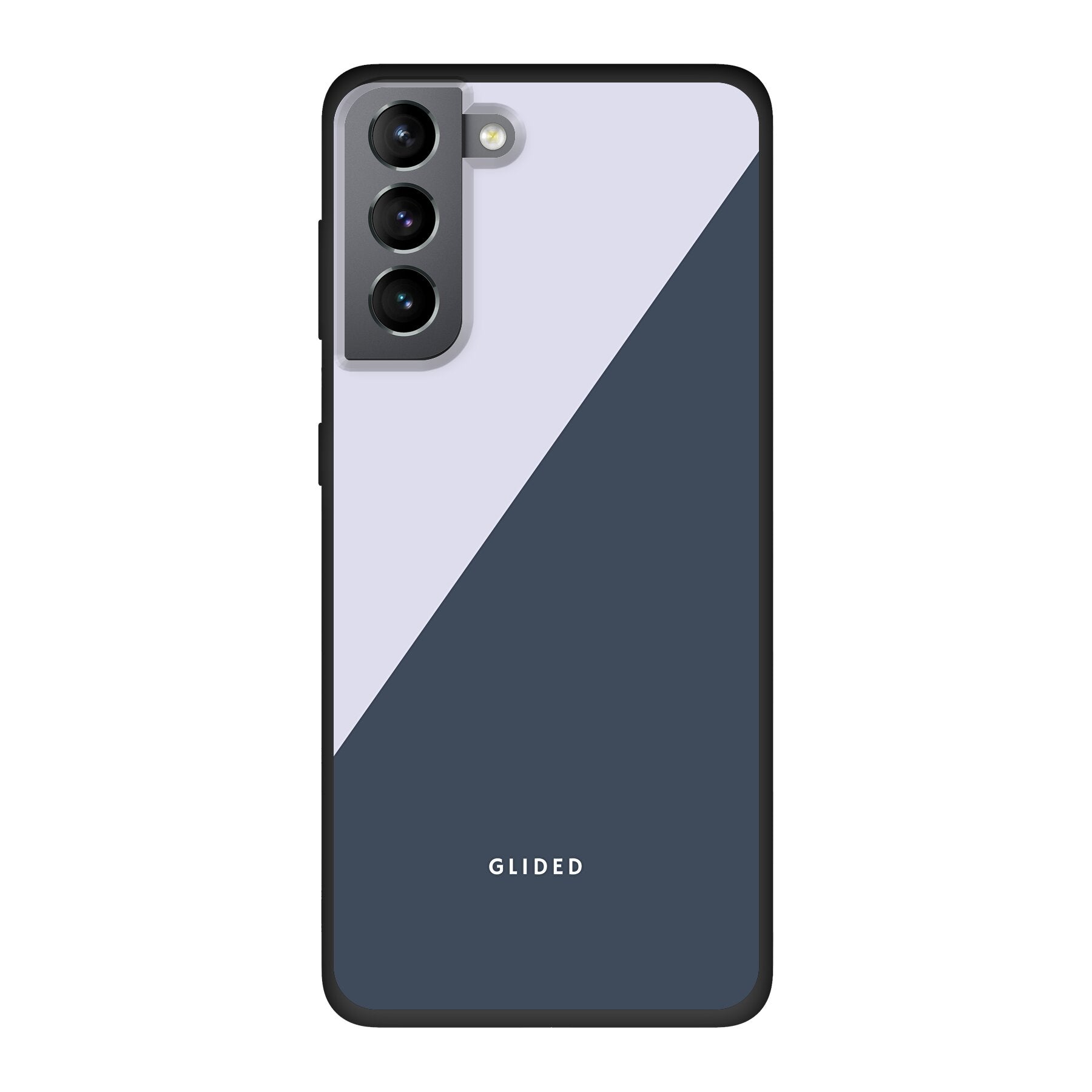 Samsung Galaxy S10 Handyhülle 'Edge' in Grau und Weiß, minimalistisches Design mit klaren Linien.